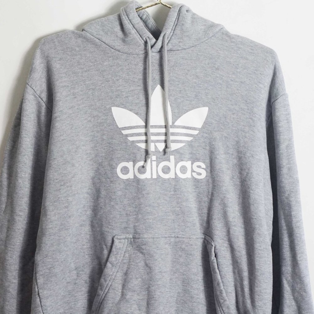 Adidas Men's Grey Fleece Hoodie M - Picture 2 of 4